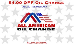 deal for ALL Military personnel will receive $4.00 off oil change services.